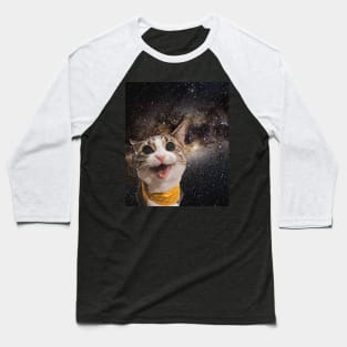 Cute Astro Space Cat In Universe Baseball T-Shirt